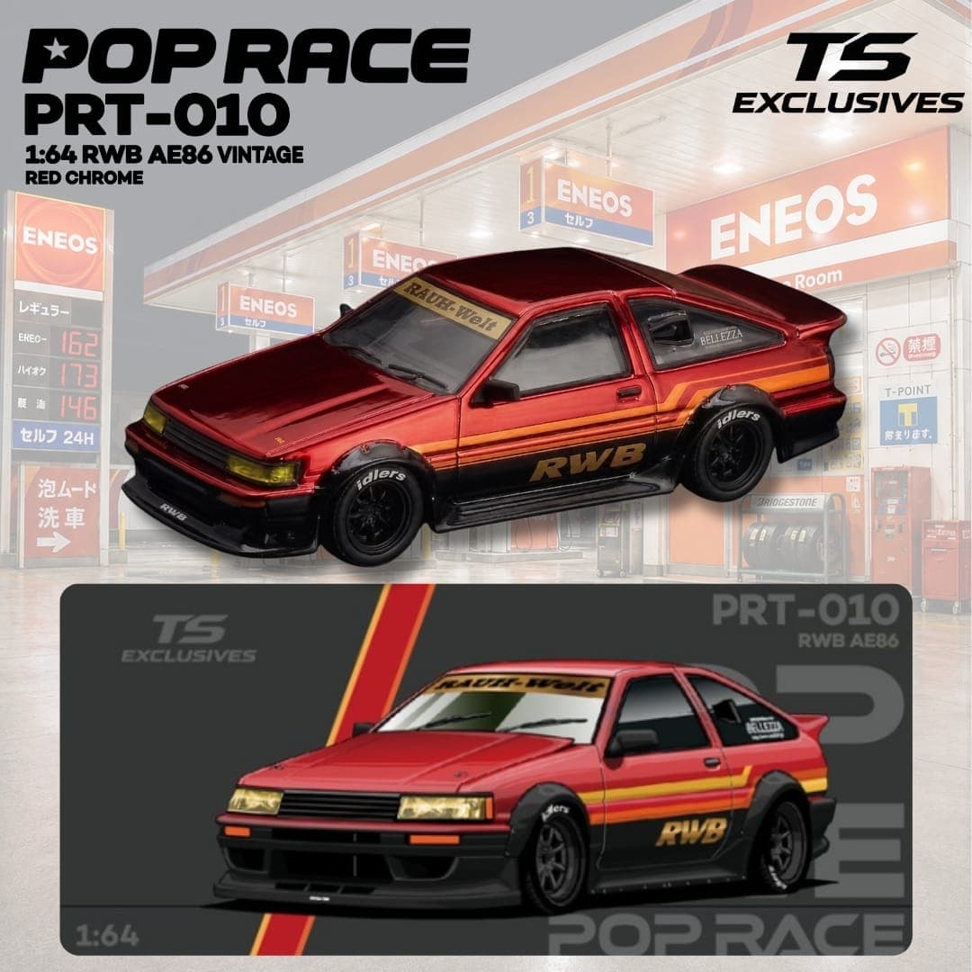 RWB AE86 VINTAGE Red Chrome
